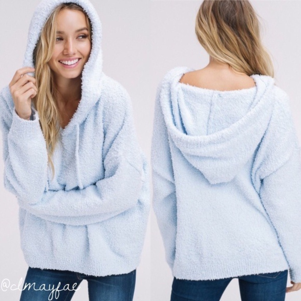 • RP • Clmayfae Sky Blue Berber Hoodie M